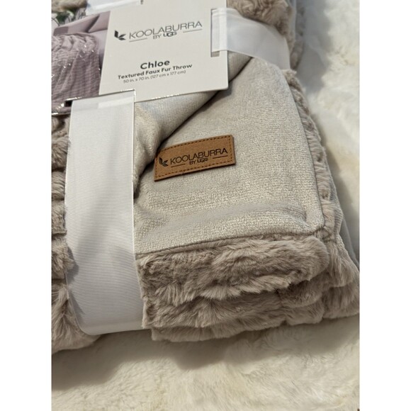 NEW Koolaburra By Ugg Chloe Faux Fur Throw Blanket 50” x 70” Brown (Various ) - Picture 8 of 9